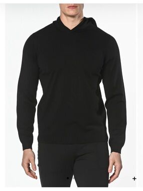 Men's Black Hooded Crewneck Sweater